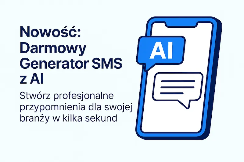 Nowość: Darmowy Generator SMS z AI - stwórz profesjonalne przypomnienia dla swojej branży w kilka sekund
