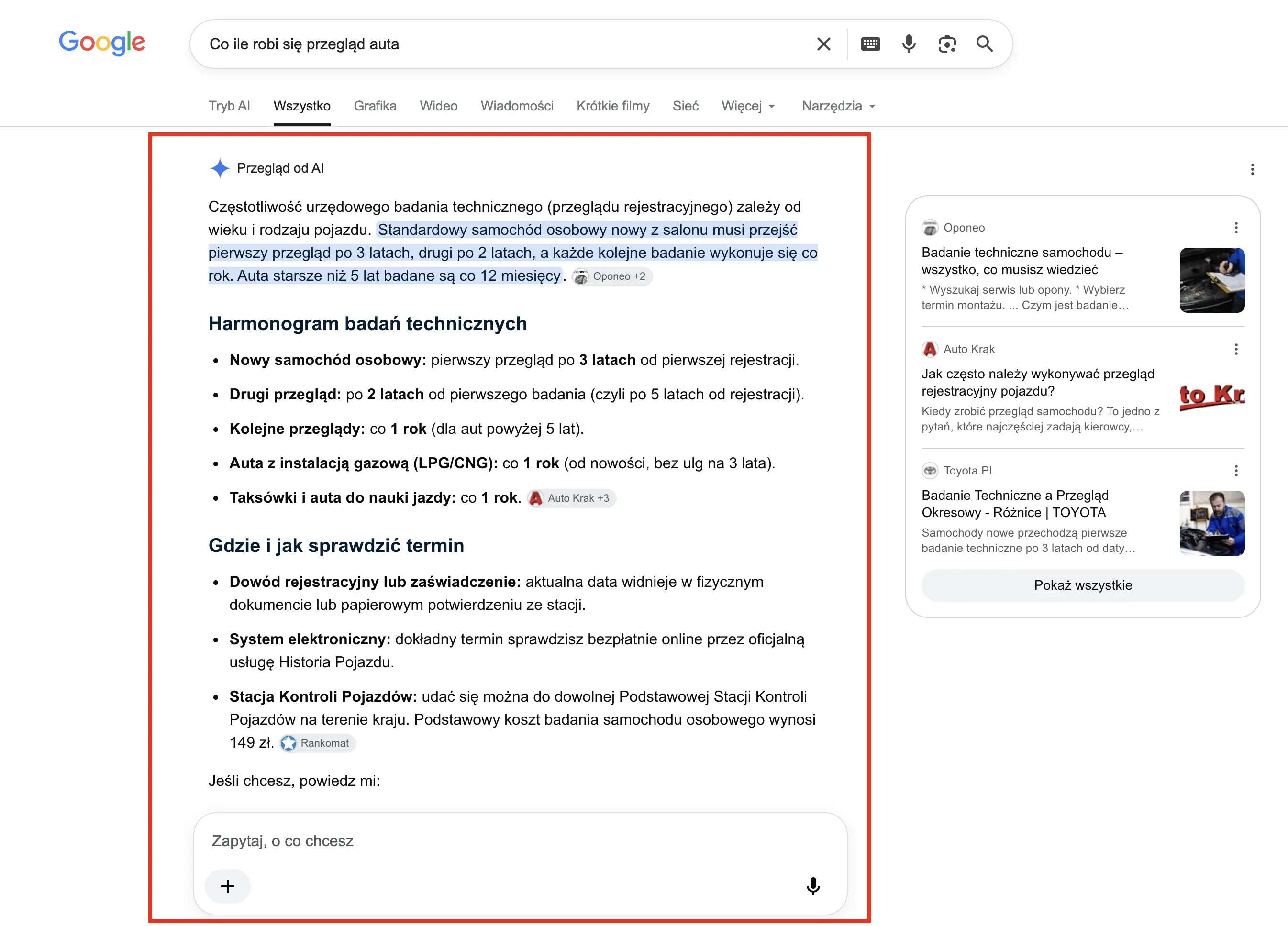 Co Ile Robi Sie Przeglad Auta Google AI Overviews Co Ile Robi Sie Przeglad Auta Google AI Overviews